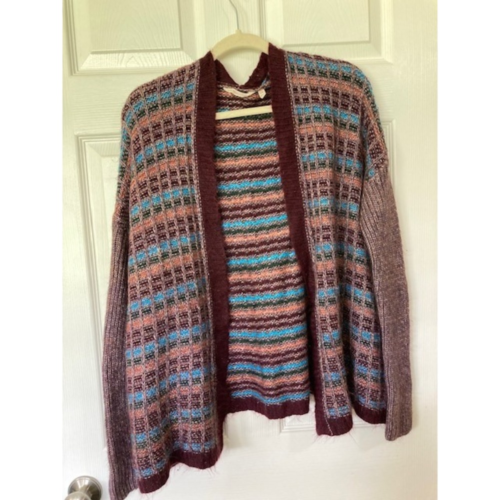 Soft Surroundings Eirene Open Cardigan Sweater L/XL Relaxed Fit Boho Artsy Cozy